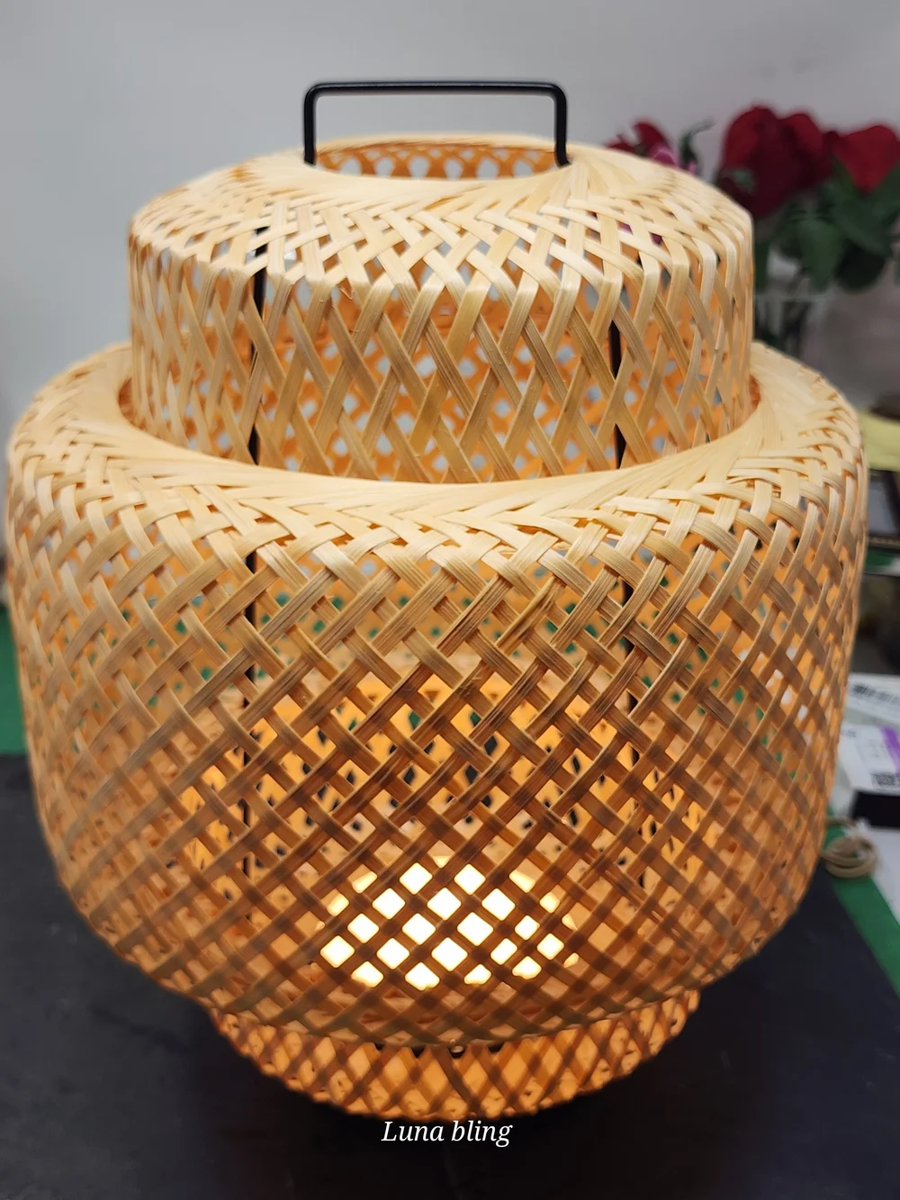 Natural Woven Table Lantern